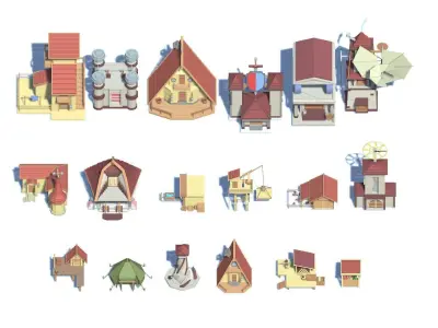 Fantasy Town Low Poly Pack by Phoreen Low-poly 3D model