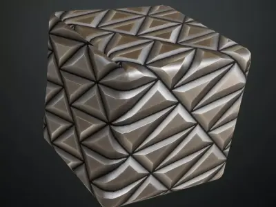 Industrial Triangular Metal Bricks PBR Seamless Texture
