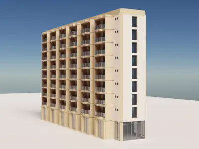 Modern hotel building 3D model