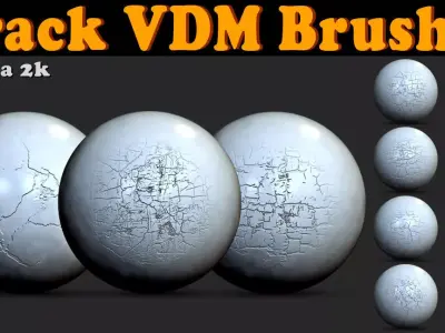 Crack VDM Brushes and Alpha Vol 1 Low-poly 3D model