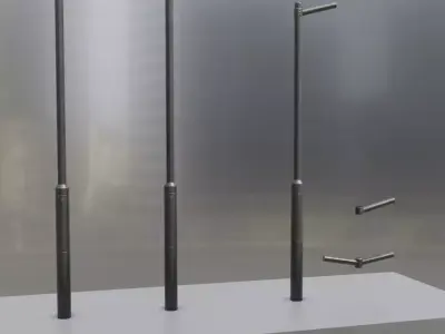 Low-poly street light pole 3 Low-poly 3D model