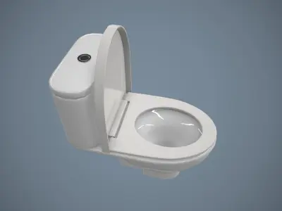 Toilet Bowl Low Poly Low-poly 3D model