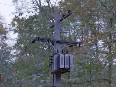 Pole with trafo and devices 3D model