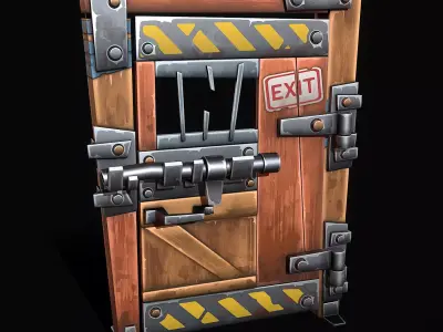 Stylized Shelter Door Low-poly 3D model