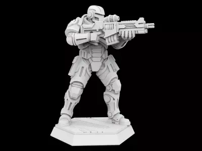Cyberpunk Soldier 3D Printable Miniature 3D print model