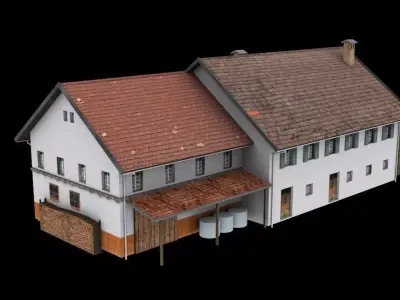 Farm 2 house Low-poly 3D model