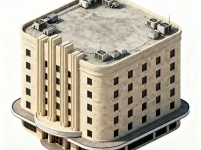 Vintage Art Deco Department Store 3D Model Low-poly 3D model