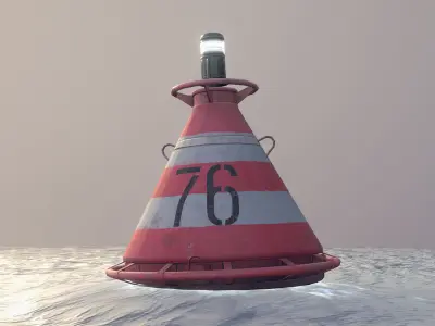 Buoy River RB-4-01 Turn Safe Water Mark Low-poly 3D model