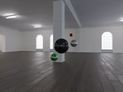 HDRI - Art Museum Gallery Interior 36 - 8192x4096 Texture