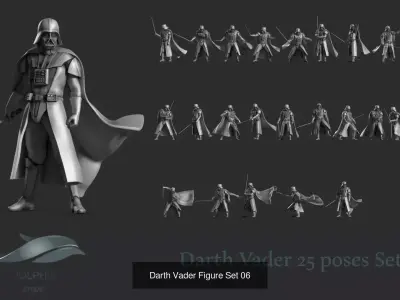Darth Vader Figure Collection 3D Model Pack