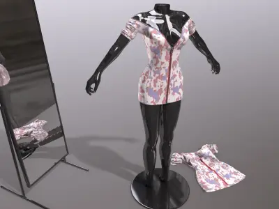 Female Clothing Low-poly 3D model