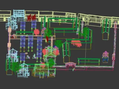 Old Courtyard Low-poly 3D model