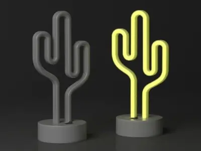 Cactus-shaped table lamp 3D model