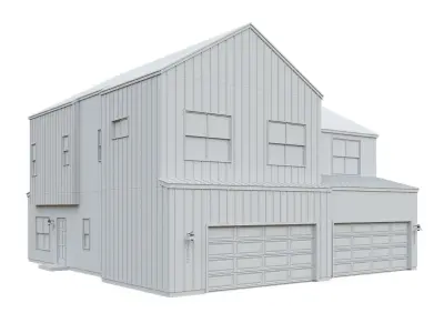 Low Poly American House 01 3D model