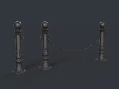 Street Bollard 01 PBR Game Ready Low-poly 3D model