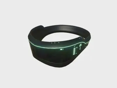 SciFi Glasses B01 Black Green - Character Design Fashion Low-poly 3D model