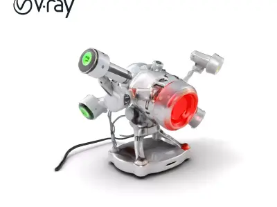 Futuristic Kinetic Lamp with Articulating Arms model pack Low-poly 3D model