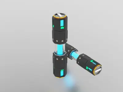 Sci-fi Battery Low-poly 3D model