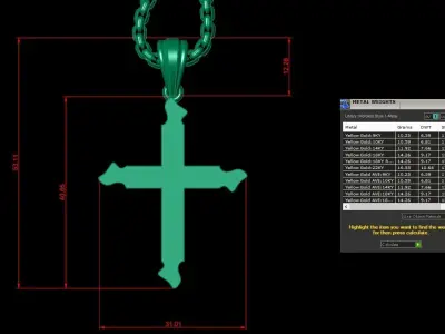 Cross Light Gold 3CP054 3DM STL 3D model