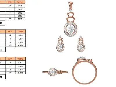 Light wt Ring Earrings Pendant set stl jcd 1-render details 3D print model 57