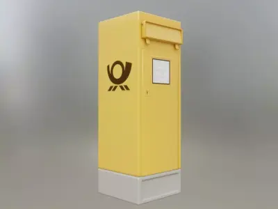 Public Mailbox 2 Low-Poly Re-Textured Version Low-poly 3D model