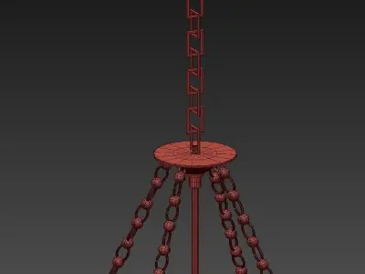 Jacqueline chandelier with crystals hanging from it 3D model