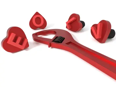 WRENCH OF LOVE Low-poly 3D model