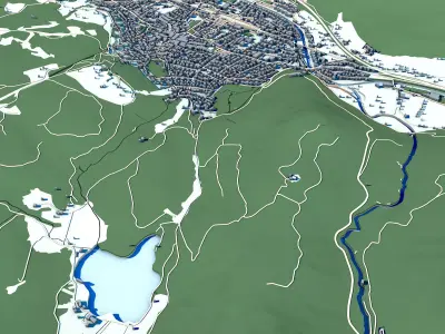 Mittenwald Bavaria Alpine Town 3D model