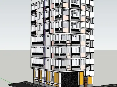 Building Model Design  Low-poly 3D model
