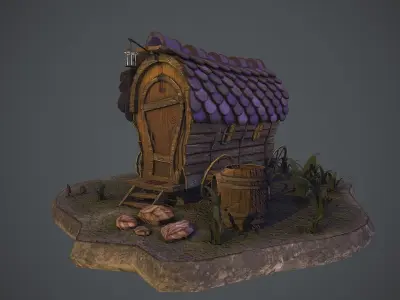 Fairy Cart Low-poly 3D model