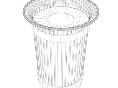 Street Bin Low-poly 3D model