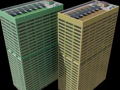 Residental Building Low-poly 3D model