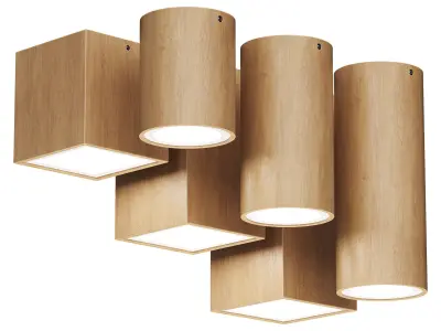 Wooden cube LED Low-poly 3D model