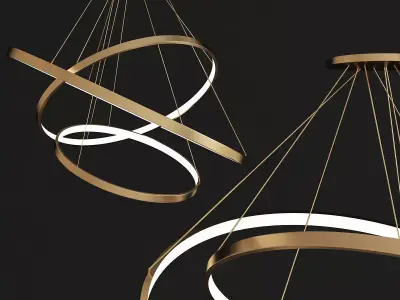 SATURN chandelier low poly 3d model Low-poly 3D model
