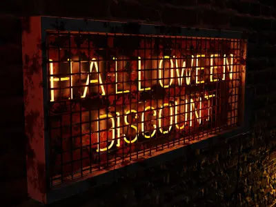 Neon Halloween Discount 3D model