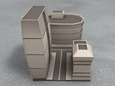 Building city low poly mini-scene 3D print model