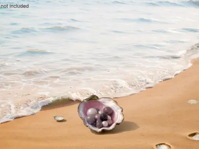  Colored Oyster Shell with Pearls 