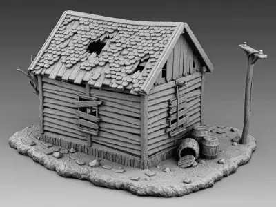 Abandoned house 3D print model