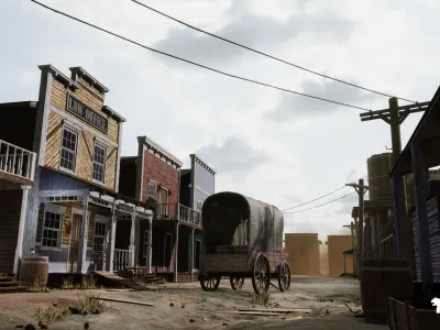 Western Town-Village Pack Low-poly 3D model