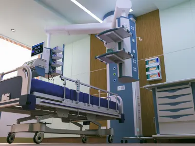 MEDICAL SPACES-ICU-INTENSIVE CARE UNIT 3D model