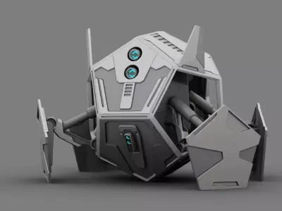 Spy robot  rigged- animated character 3D model