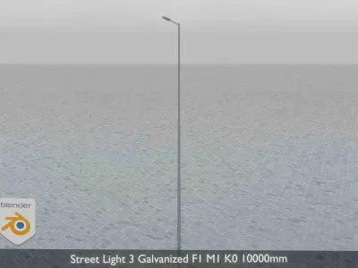 Street Light 3 Galvanized F1 M1 K0 10000mm Low-poly 3D model