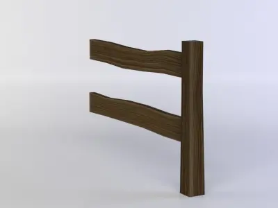 Fence segment Low-poly 3D model