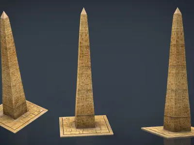 Obelisk egyptian pyramid Low-poly 3D model