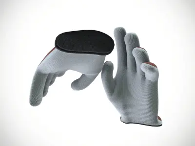 Cotton Hand Gloves Low-poly 3D model