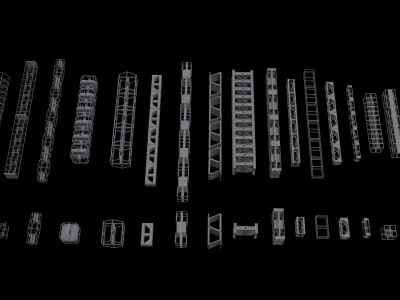 METAL STRIP Kitbash Low-poly 3D model