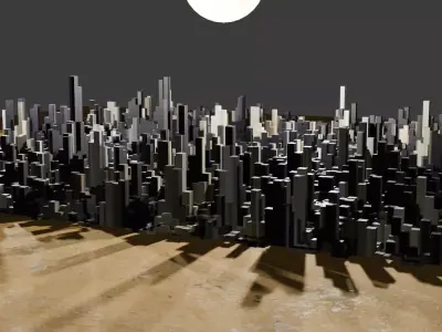 NeoBlock Skyline Grid Low-poly 3D model