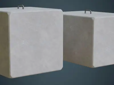 Concrete Barrier 4A Low-poly 3D model