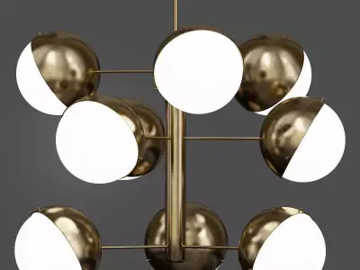 BRASS OPALINE GLASS 3D model