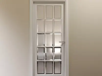 Elegant interior door with glazing 3D model